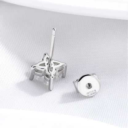 0.4CT 0.8CT Flower Cut Moissanite Stud Earrings for Women Men D Color Vvs1 Birthday Gift Jewelry S925 Sterling Silver