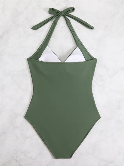Plain Ruched Fashion Swimsuit Women 2026 One Piece Lace Up Swimwear Female Bathers Bathing Swimming Bodysuit Summer Beachwear