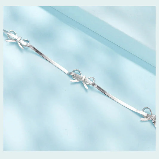 Bracelets délicats en argent sterling 925 avec nœud pour femmes et filles, bracelet chaîne en forme de serpent à nœud délicat SCB296