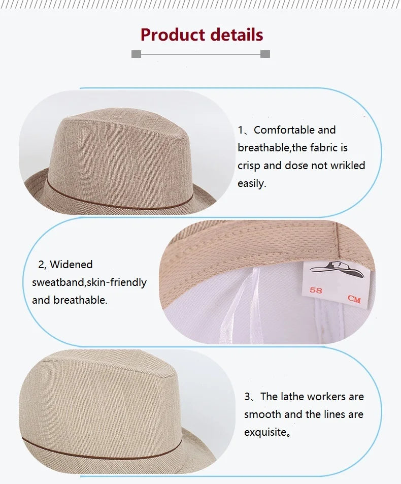 Spring&Autumn Men Fedoras  Top Jazz Plaid Hat Adult Bowler Hats Classic Version Chapeau Hats