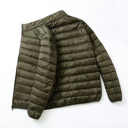 Autumn and Winter Fashion Ultra Light Duck Down Hooded Down Jacket Men's White Duck Down Feather Warm Coat Men's Street Clothing