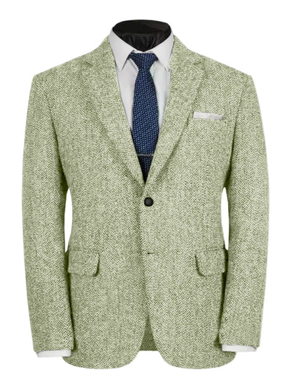 Herringbone Slim Fit Suit Jacket For Men's Single Breasted Business Blazer Casual Jacket Fashion Comfortable Elegant Mens
