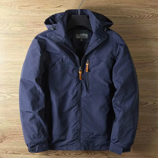 Men's Fashion Spring and Autumn Casual Outdoor Jackets Thin Section Punching Jacket With Hat Men Versatile Clambing Streetwear