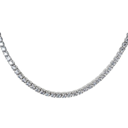 Genuien 925 Sterling Silver Dazzling Clear CZ Choker Necklace for Women Gift Adjustable Box Chain Original Fine Jewelry