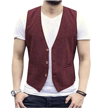 Large Men's Suit Vest  Spring And Summer Linen Cotton Slim Fit Waistcoats Lightweight And Breathable Single Breasted Casual Vest