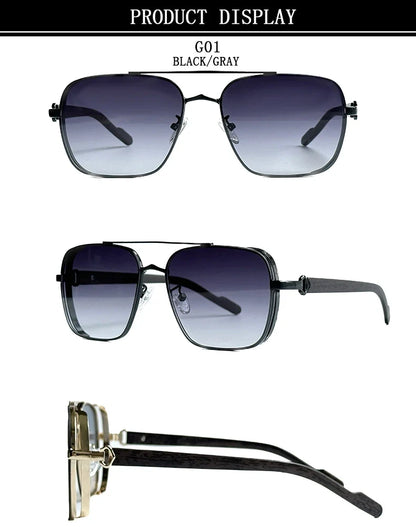 Luxe Sunglasses For Men Wooden Square Sunglasses Women Trendy Vintage Fashion Glasses Retro Trending Gafas De Sol Hombre Lunette