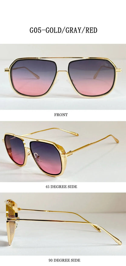 Fashion Sunglass Men Vintage Sunscreen Oversized Sunglasses Women Trendy Metal Glasses Gafas De Sol Hombre Lunette Soleil Femme