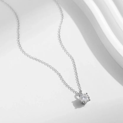 1CT Prong Setting Moissanite Necklace D color VVS1 Lab Diamond Pendant For Women 925 Sterling Silver Wedding Jewelry