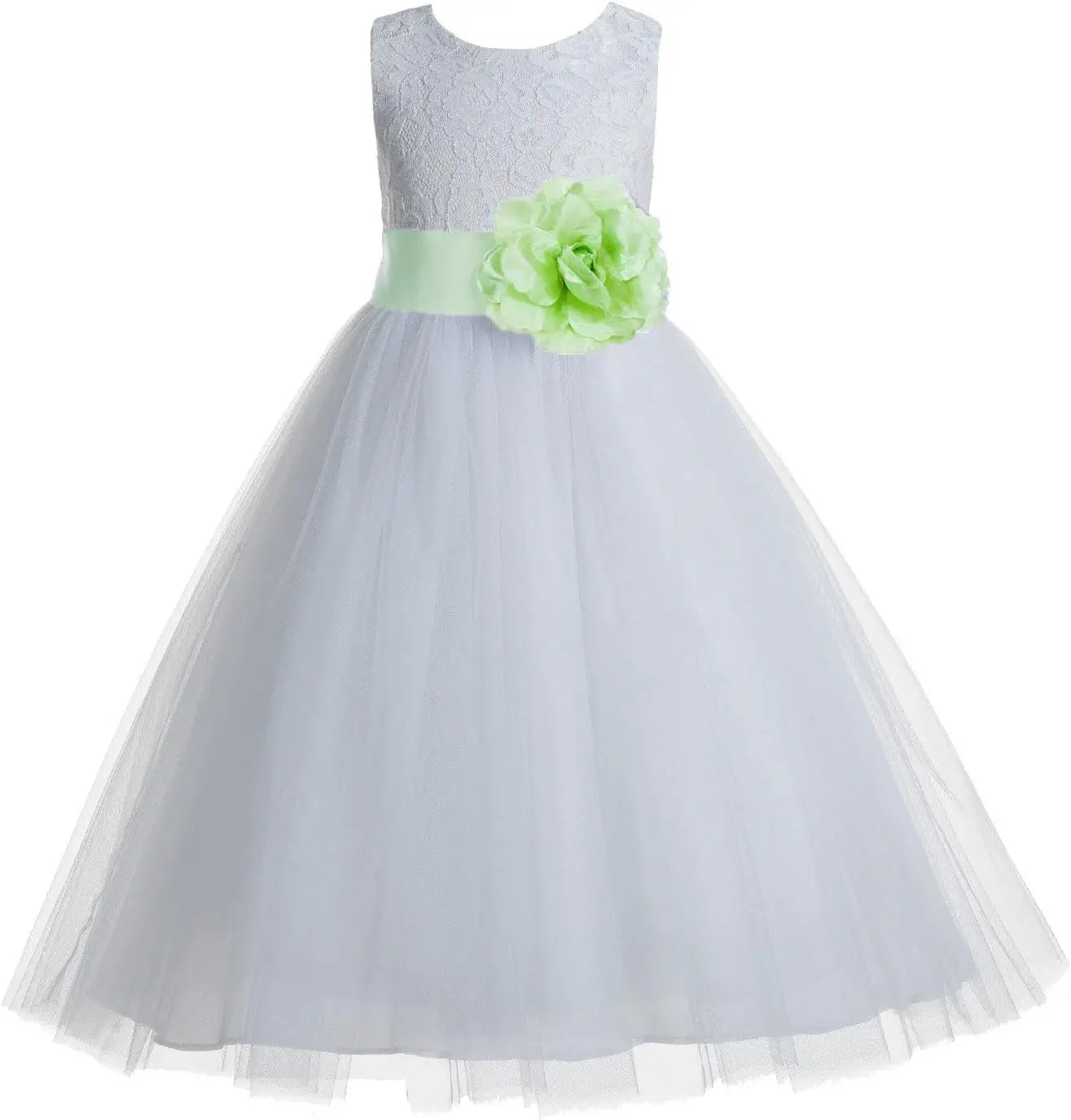 Ivory Floral Lace Heart Cutout Dress for Girls Junior Bridesmaid Pageant Gown Elegant Flower Girl Pageant Dresses