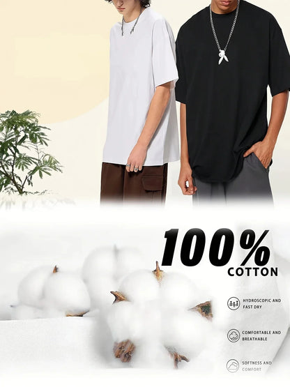 Men's Casual Cotton T-Shirt with Stylish J-Letter Print - Breathable, Comfort Fit for Spring & Summer Urban Fashion Tees for Men
