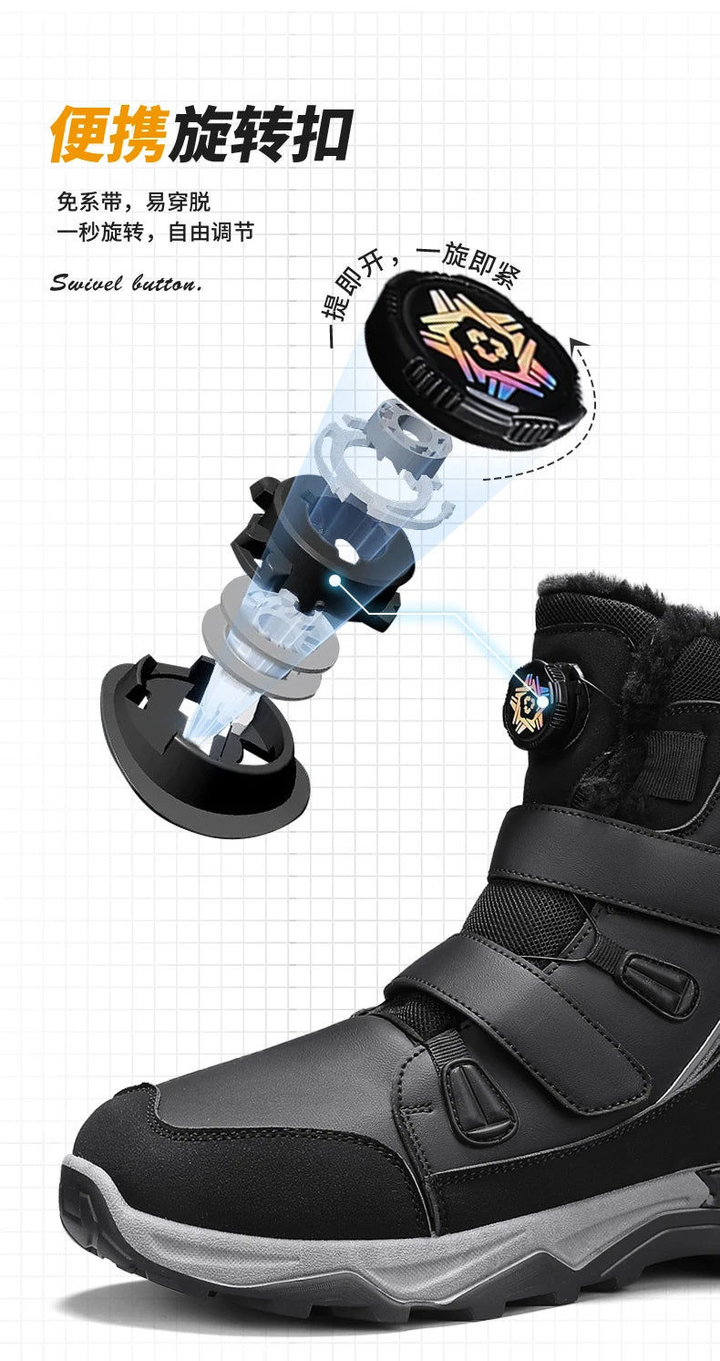 Men's Waterproof Snow Boots Midsole Warm Winter Outdoor Shoes With Slip Resistant Abrasion Resistant Outdoor Boots Men