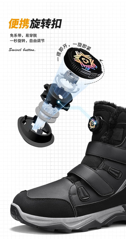 Men's Waterproof Snow Boots Midsole Warm Winter Outdoor Shoes With Slip Resistant Abrasion Resistant Outdoor Boots Men