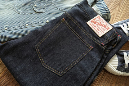 Summer Sanforized Selvedge Denim Jeans Cotton-ramie Men's Jeans Loose Fit High Rise 10oz