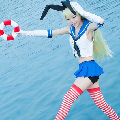 Collection Kancolle Fleet Kanmusu Shimakaze Cosplay Costume Anime Girls Sailor Suit For Women Sexy Summer Dress Full Set