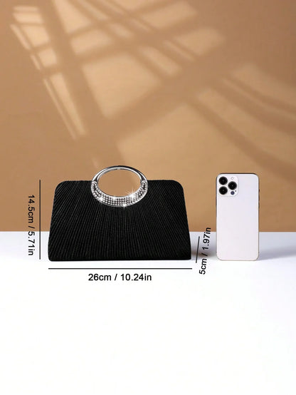 Women's Sparkling Glitter Crystal Evening Bag, Handbag And Crossbody Bag With Simple And Elegant Design, Suitable For Wedding