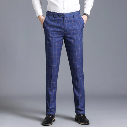 Autumn New Men's Suit Pants, Asian Sizes Office Trousers, Available in Blue, Red, Gray, and Black.