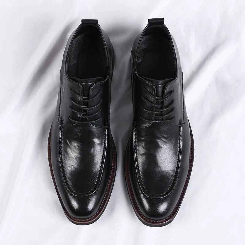 Italian Design Men's Oxford Business Shoes Formal Casual Leather Laces Lace-Up Anti-slip Flat Designer Shoes Comfy Walking Shoes