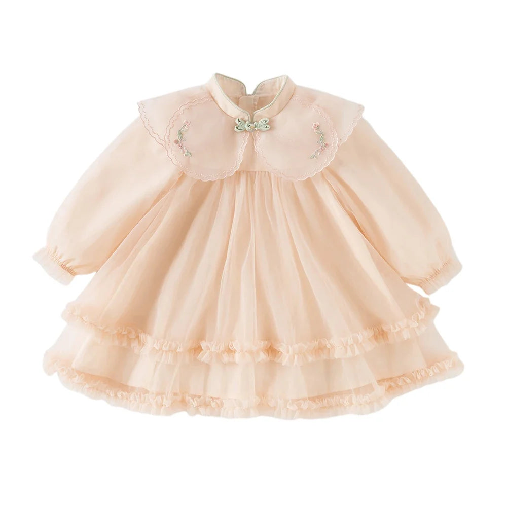 Children Mesh Dresses Girls Clothing Autumn Spring Baby Elegant Outdoors Dress Princess Party Long Sleeves DB1261009