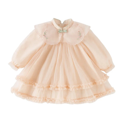 Children Mesh Dresses Girls Clothing Autumn Spring Baby Elegant Outdoors Dress Princess Party Long Sleeves DB1261009