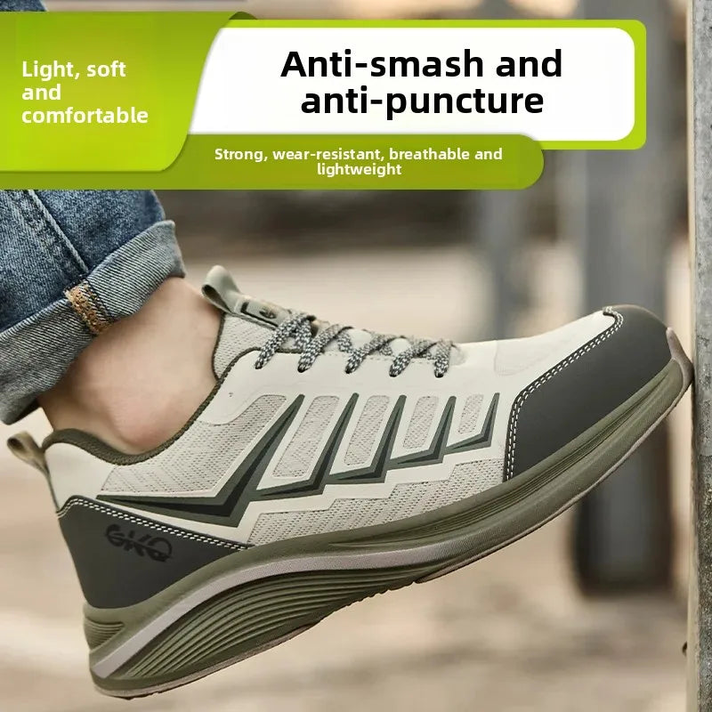 New Lightweight and Breathable Labor Protection Shoes for Men and Women Anti Smashing and Anti Piercing Steel Toe Safety Shoes
