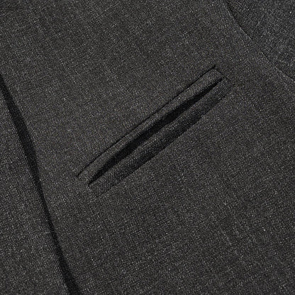 Women Casual Asymmetrical Dark Grey Blazer One Button Long Sleeve Jacket Coats 2026 Trend Vintage Solid Office Blazers