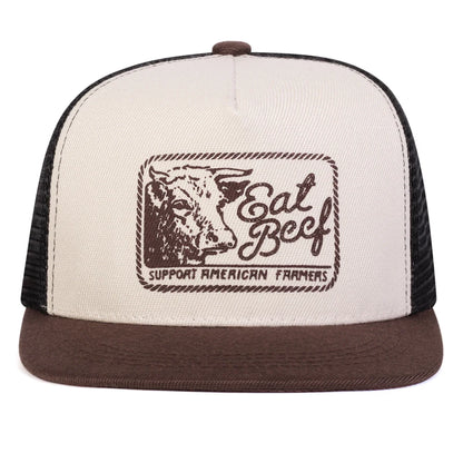 Unisex EAT BEEF Letter Embroidery Hip-hop Net Hats Spring Summer Outdoor Adjustable Casual Baseball Caps Sunscreen Hat Cap