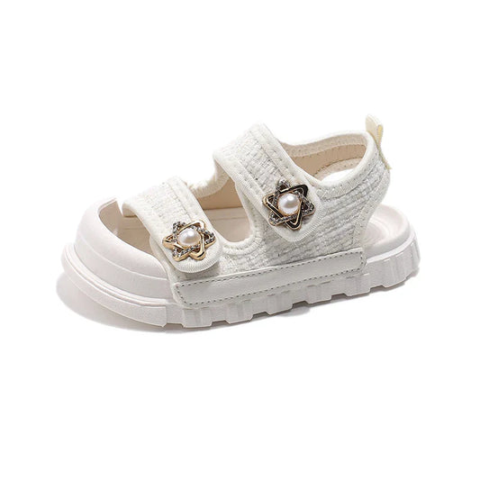 2025 Summer New Children Sandals Girls Elegant Princess Style Sandals Baby Anti-kick Foot Protection Sandals