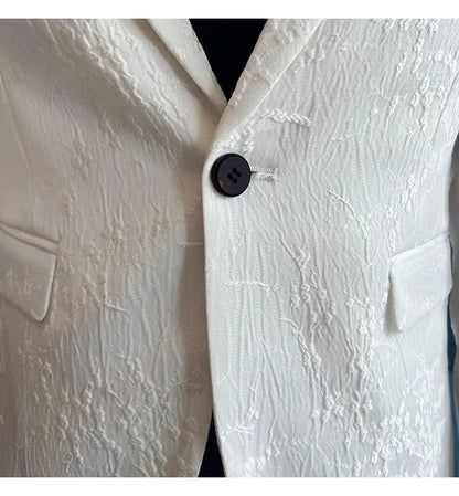 New Luxury Jacquard Floral Suit Jacket High Quality Men Business Slim Fit Casual Social Blazers Coats Formal Stage Prom Tuxedo