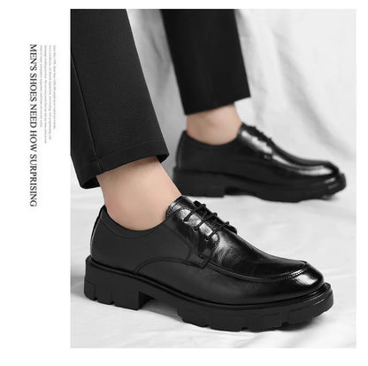 Men Dress Elevator Shoes Platform Breathable Lift Casual Business Luxury Genuine Leather Heightening Shoes5/8/10CM Taller Male
