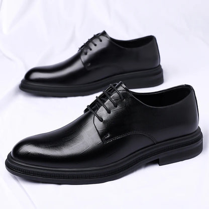 Men's Formal Leather Shoes Lace Up Breathable Non-slip Rubber Sole Lightweight Comfortable Dress Shoes Office & Special Occasion