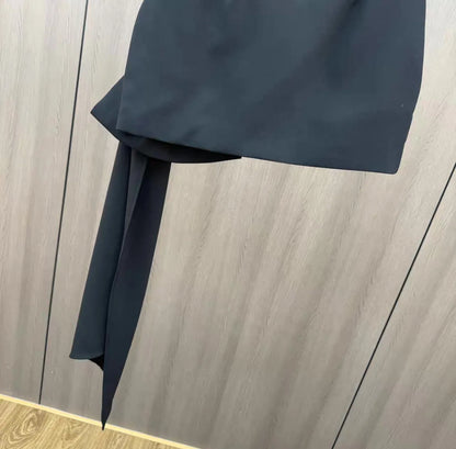 2026 Spring and Summer Design Sense Niche French Temperament Pleated Bow Streamer Hip Skirt for Women Ladies