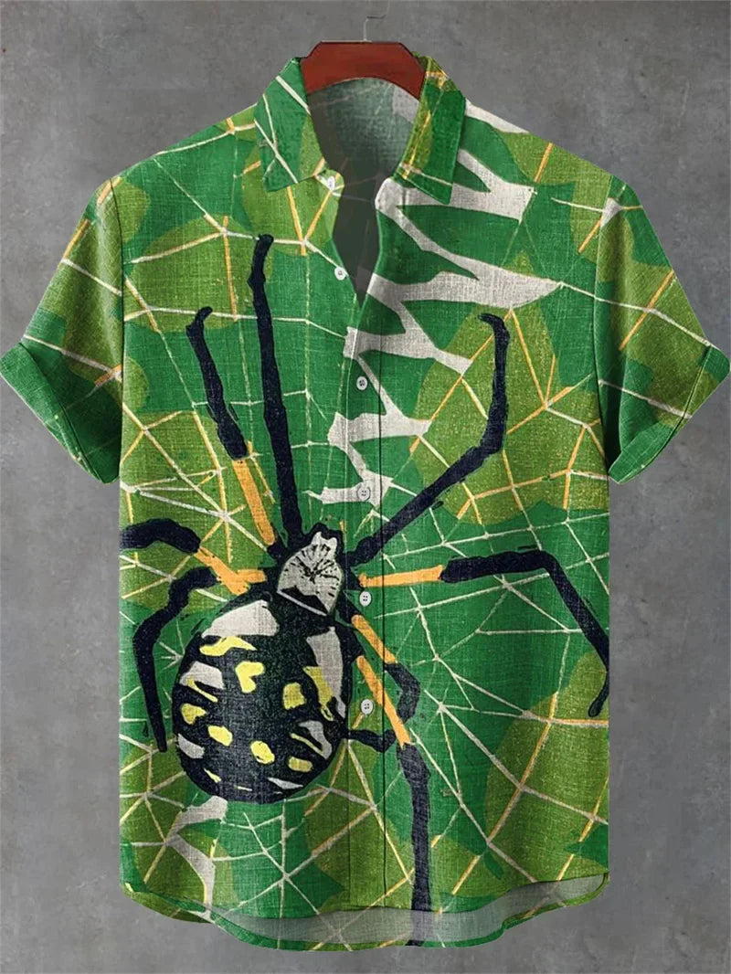 Men's Ethnic Style Flower Print Short Sleeve Top Comfort Flap Shirt Beach Holiday Hawaii Summer Casual Shirt