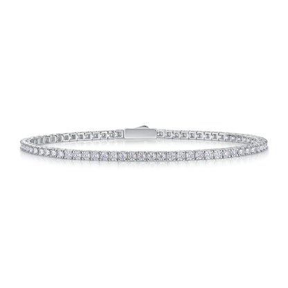 S925 Sterling Silver Moissanite Tennis Bracelet for Women Simple Row Design Elegant Sparkling Jewelry for Daily Wear