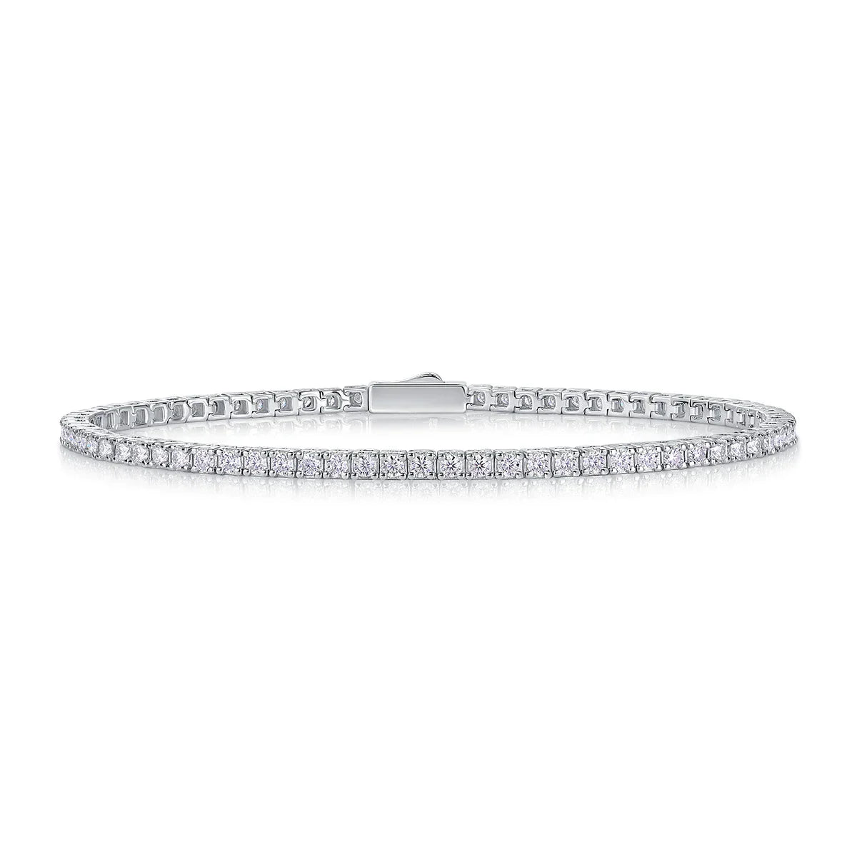 S925 Sterling Silver Moissanite Tennis Bracelet for Women Simple Row Design Elegant Sparkling Jewelry for Daily Wear