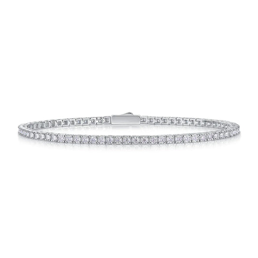Bracelet de Tennis en Argent Sterling S925 et Moissanite pour Femme – Design Simple, Élégant et Scintillant pour un Usage Quotidien