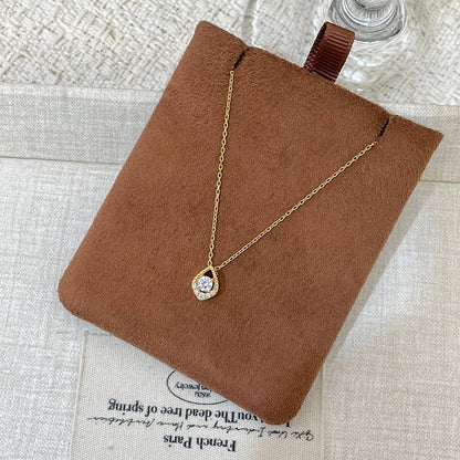 D VVS1 0.5CT Moissanite Necklace for Women Mermaid's Tears Pendant Wedding Party Fine Jewelry S925 Sterling Silver Gifts