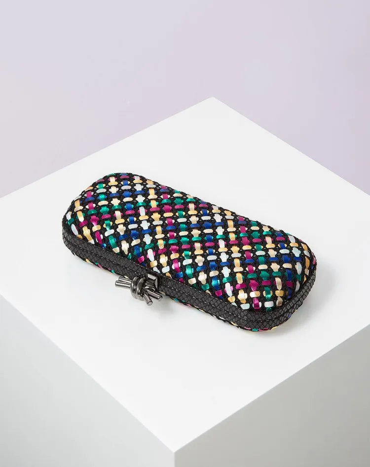 Hand Woven Clutch Purse Luxury For Women 2025 New High Grade Party Wedding Prom Mixed Colors Evening Bag Elegant Trend Chain Bag
