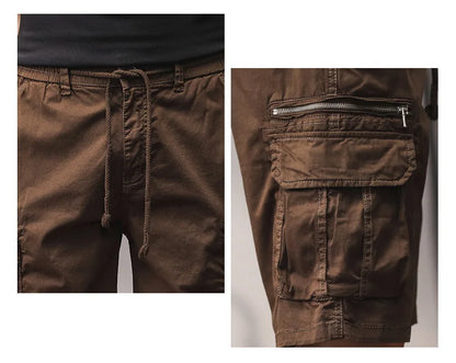 Men Summer New Multi Pocket Cargo Shorts Men Cotton Loose Breathable Fashion Trend Casual Versatile Five Points Pants Men Shorts