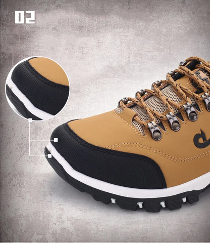 Men's Hiking Shoes Waterproof Leather Outdoor PU Shoes Wear-resistant Men Trekking Walking Hunting Tactical Sneakers