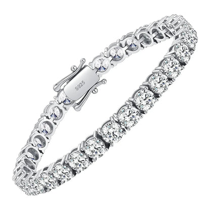 Luxury 4MM Tennis Bracelet for Women Men Full Moissnaite Laboratory Diamond S925 Silver Wedding Jewelry with Certificate