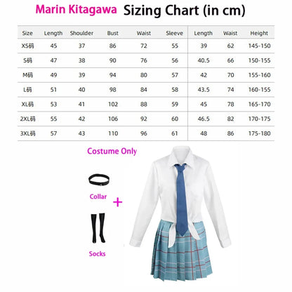 Marin Kitagawa Cosplay My Dress Up Darling JK School Uniform Dress Girls Maid Outfit Anime Cosplay Halloween Costume Wig Women