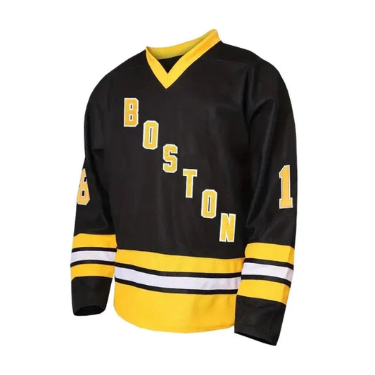 Men's #18 Happy Gilmore 1996 Movie Adam Sandler lce Hockey Jersey Stitched
