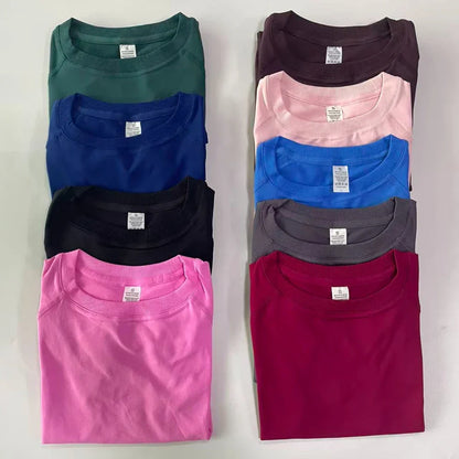 2 Piece Leggings Set Women Longline Short Sleeve Gym Crop Top High Waist Yoga Leggings Workout Sports Suit Fitness Clothes