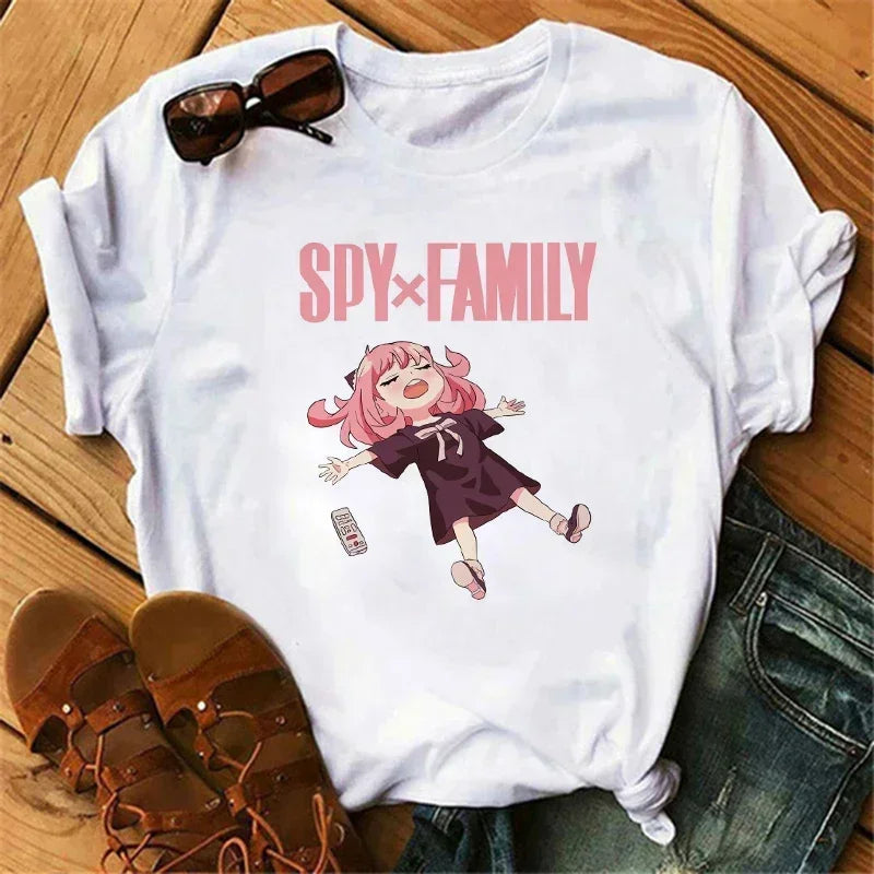 Anime Spy X Family T shirt Wommen Japanese Harajuku Fashion Short Sleeve T-shirts Summer Tops Kawaii O-Neck Women's T-shirt Top
