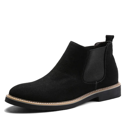 Autumn Winter Chelsea Boots Men British Style Suede Leather Shoes Men Slip on Casual Ankle Boots Men Big size 46 bota masculina