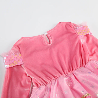 Sleeping Beauty Dress For Girls Pink Princess Costume Halloween Carnival Party Aurora Outfits Kids Birthday Surprise Gift
