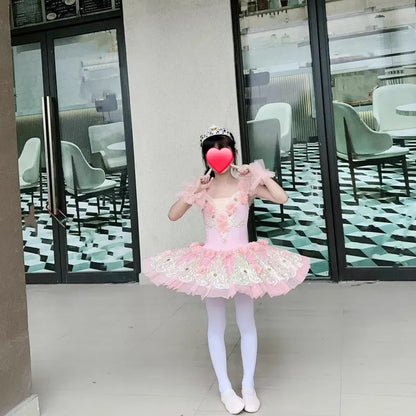Summer Kids Ballet Dress Girls Children Clothes Princess Dress Women Ballet Tutu Dance Costumes Mother Daughter Outfit Vestido