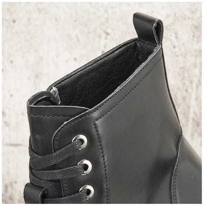 Men's Hidden Heel Motorcycle Boots - Goth Punk Ankle Boots with Thick Sole for Height Increase | Elevator Shoes