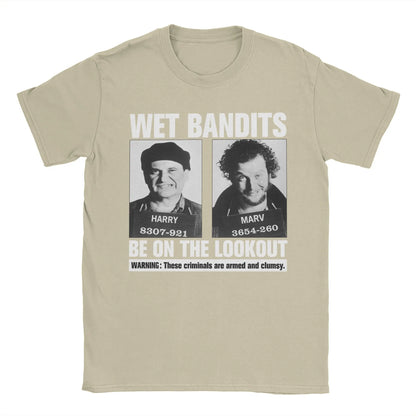 Home Alone Wet Bandits T-Shirt for Men  Vintage Pure Cotton Tee Shirt Crew Neck Short Sleeve T Shirt Printed Tops