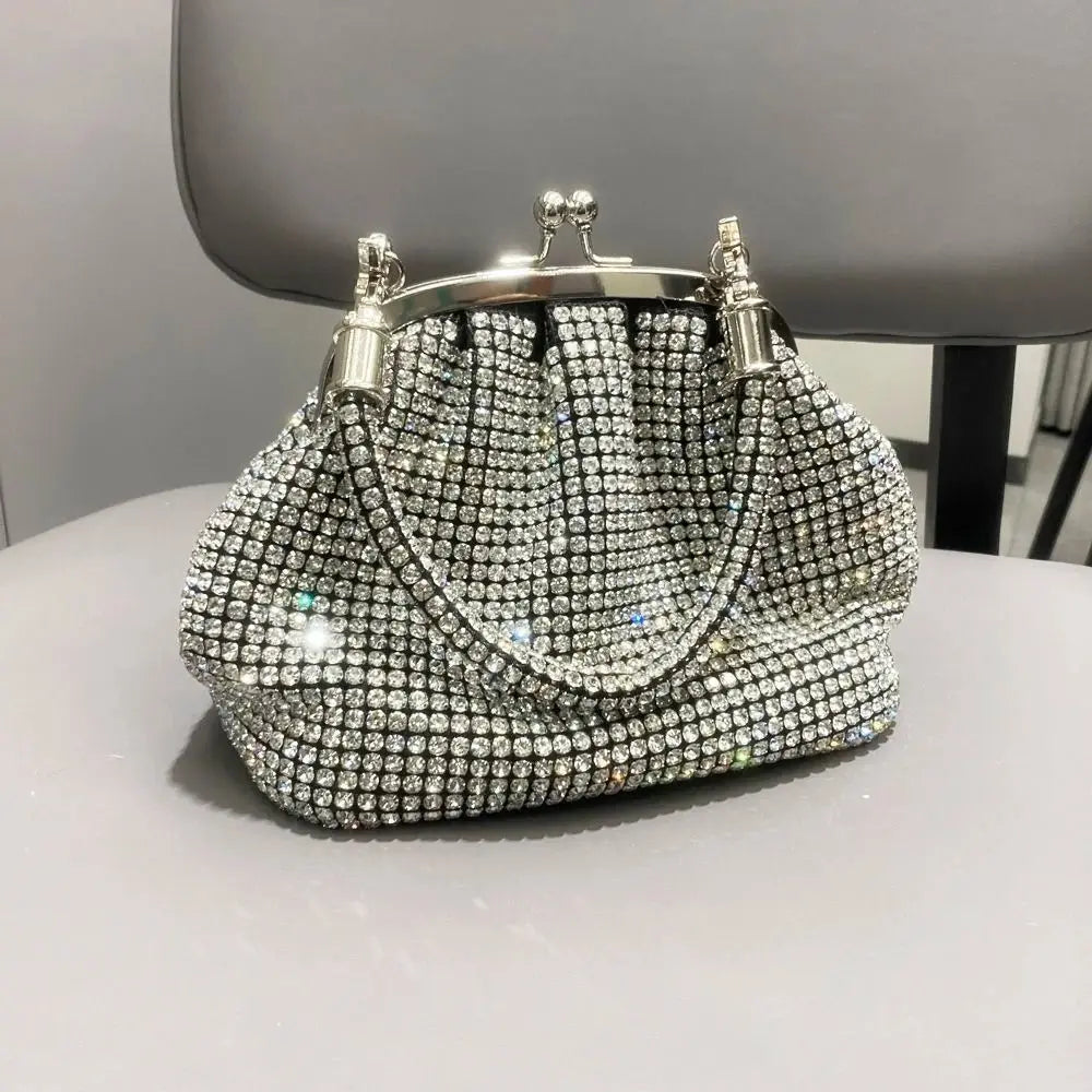 Fashion Rhinestones Evening Bag Portable Clutch Bag Casual Mini Purse Crystal Handbags Party for Women